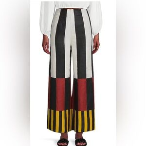 Cala de la Cruz Toya Abstract Linen Wide-Leg Pants. Small. NWT.